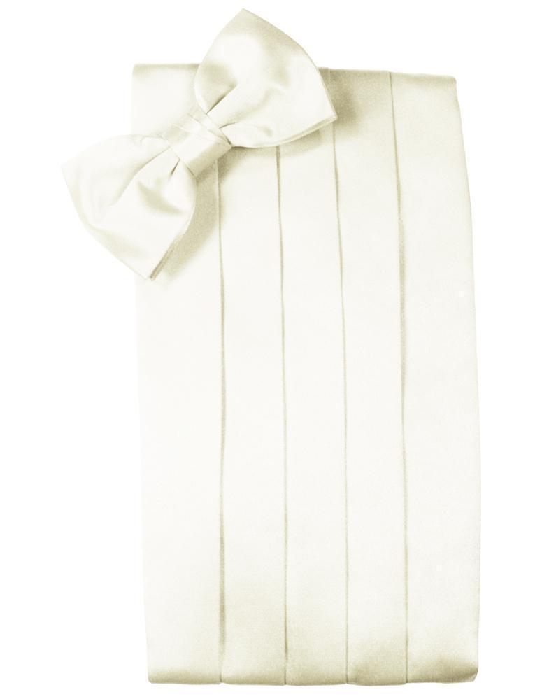 Noble Silk Cummerbund & Bow Tie Set - Ivory - Faja caballero