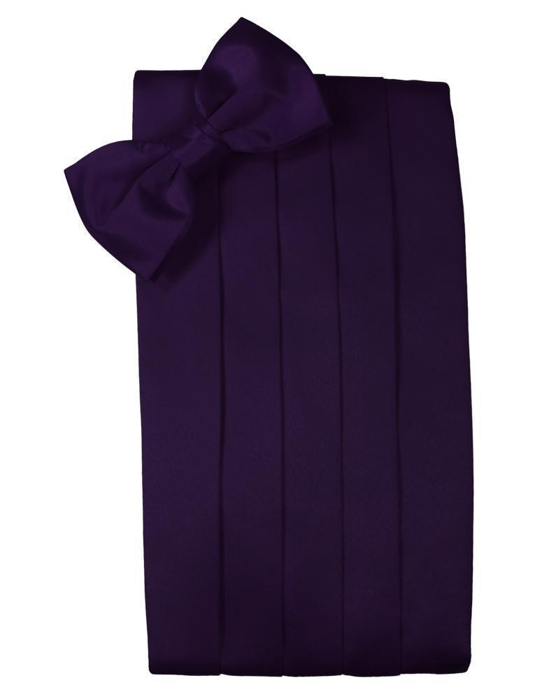 Set Luxury Satin Cummerbund & Bow Tie - Amethyst - Faja 