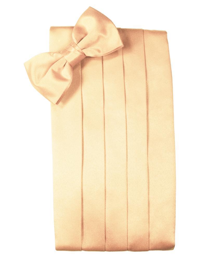 Set Luxury Satin Cummerbund & Bow Tie - Apricot - Faja 