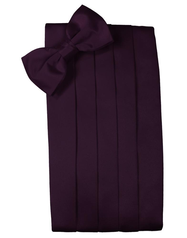 Set Luxury Satin Cummerbund & Bow Tie - Berry - Faja 