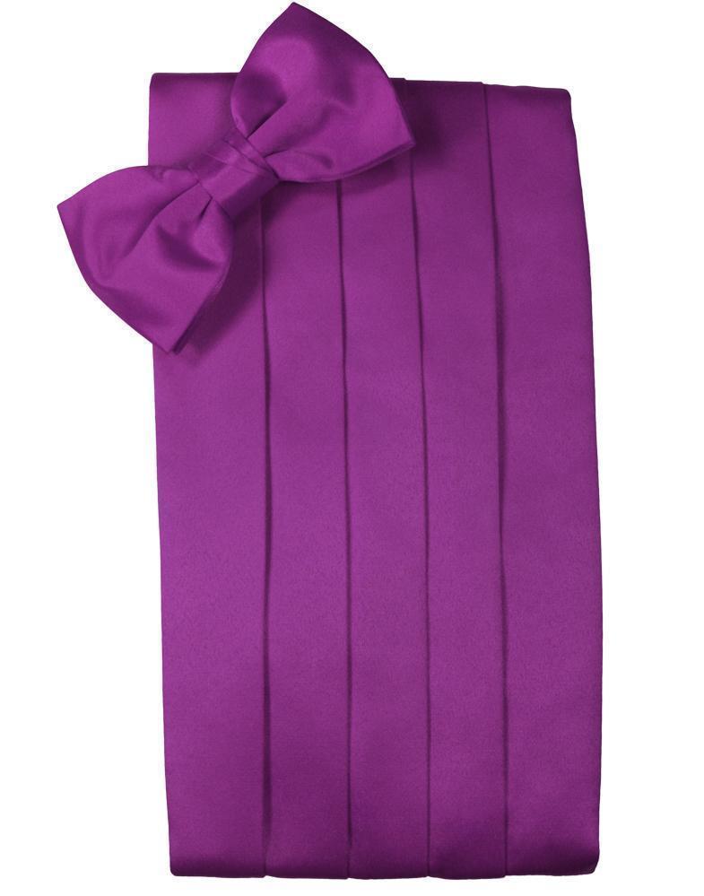 Set Luxury Satin Cummerbund & Bow Tie - Cassis - Faja 