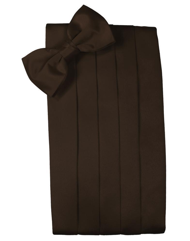 Set Luxury Satin Cummerbund & Bow Tie - Chocolate - Faja 