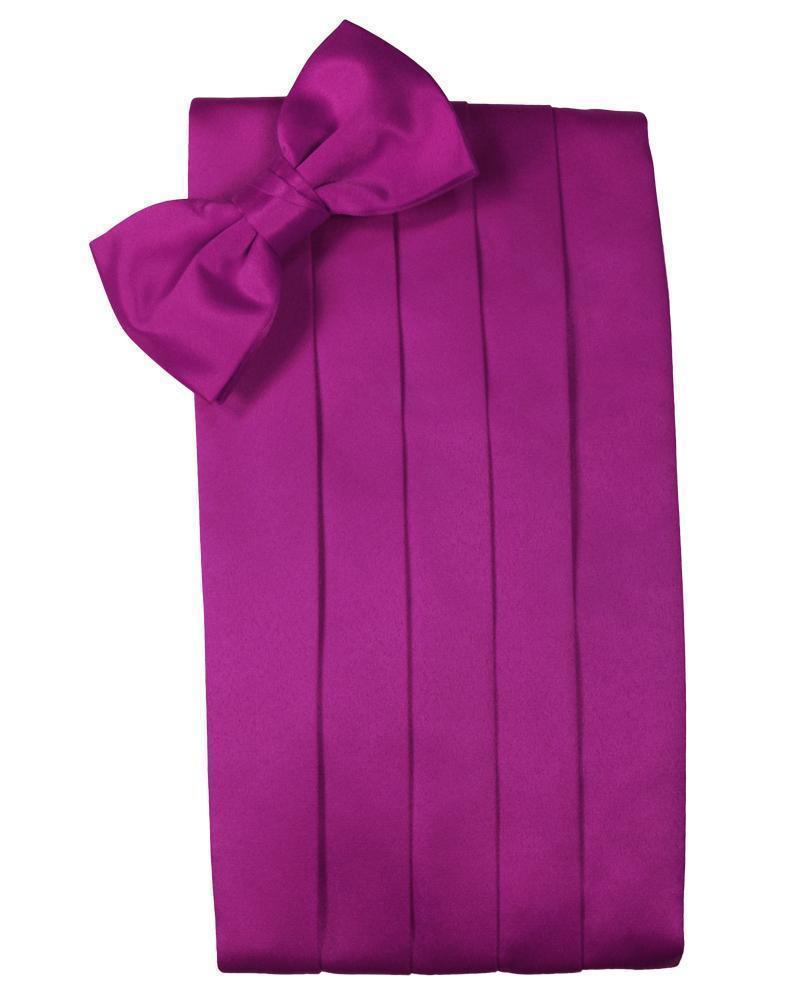 Set Luxury Satin Cummerbund & Bow Tie - Fuchsia - Faja 