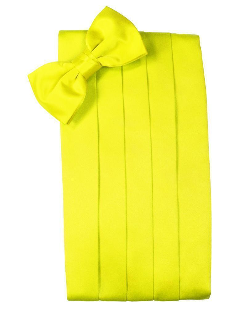 Set Luxury Satin Cummerbund & Bow Tie - Lemon - Faja 