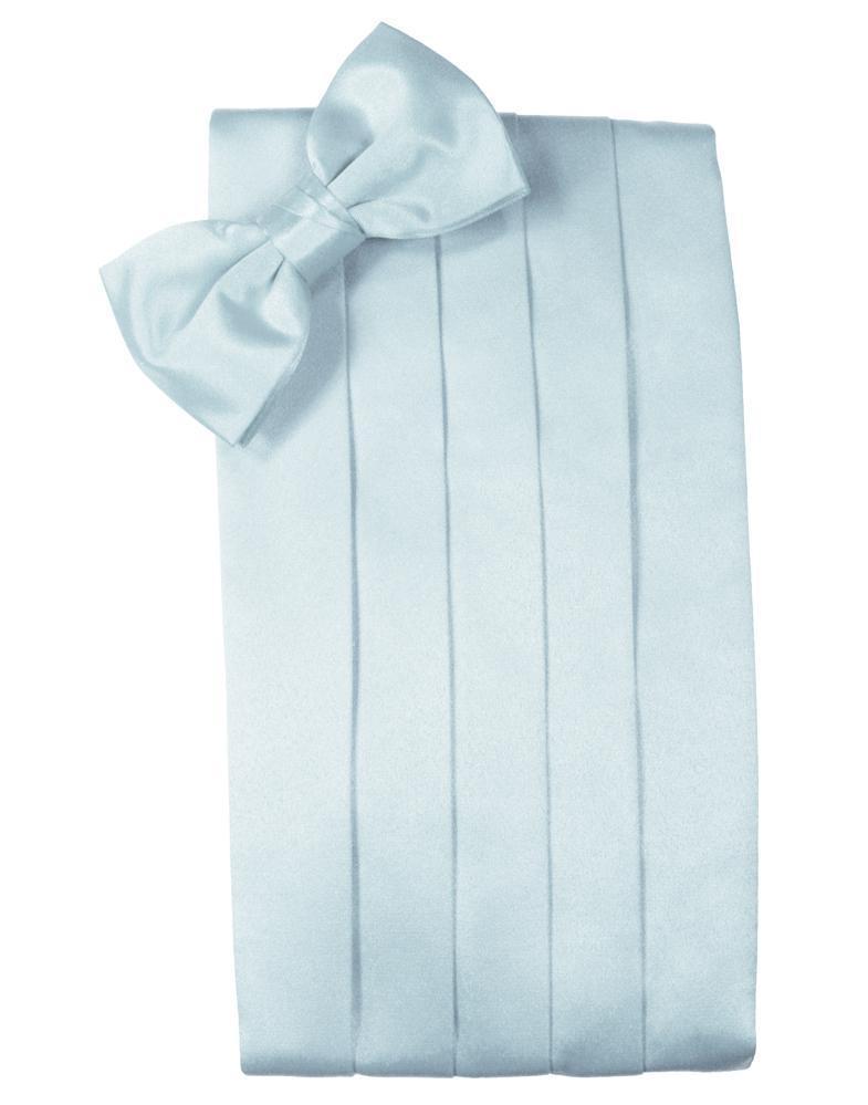 Set Luxury Satin Cummerbund & Bow Tie - Light Blue - Faja 