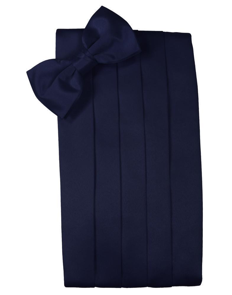 Set Luxury Satin Cummerbund & Bow Tie - Midnight - Faja 