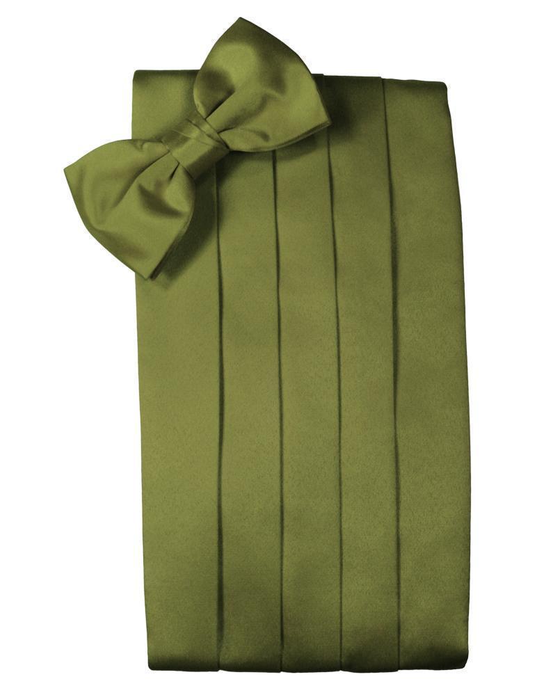 Set Luxury Satin Cummerbund & Bow Tie - Moss - Faja 