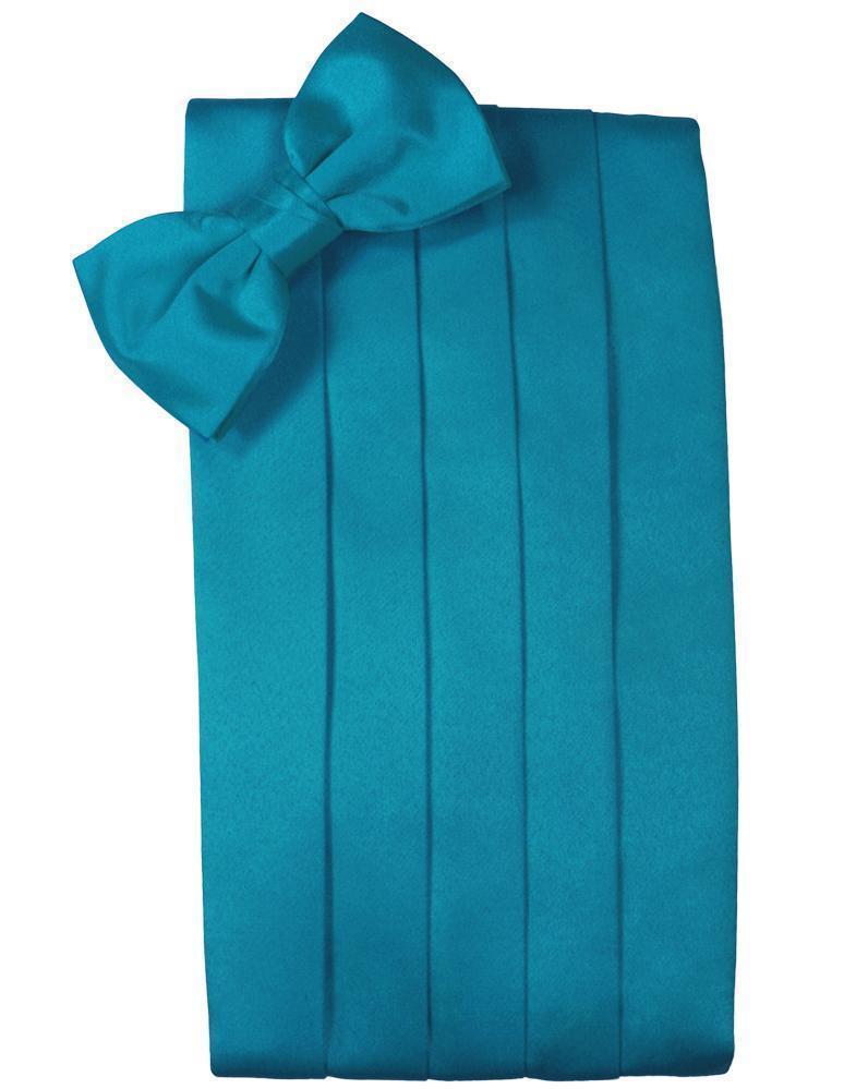 Set Luxury Satin Cummerbund & Bow Tie - Pacific - Faja 