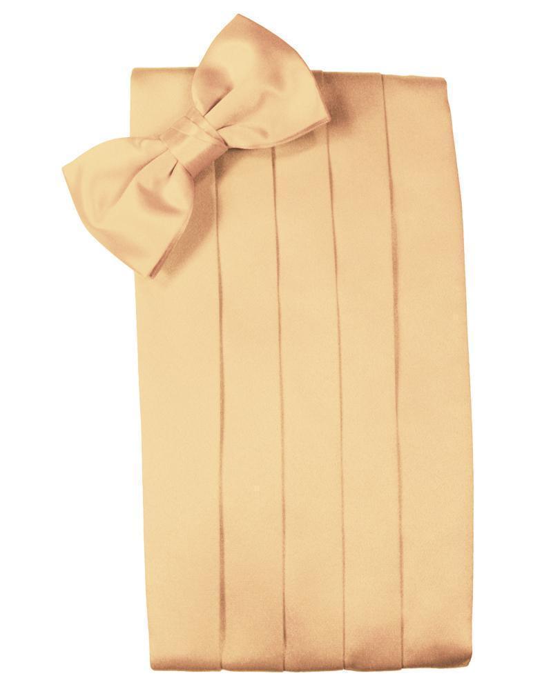 Set Luxury Satin Cummerbund & Bow Tie - Peach - Faja 