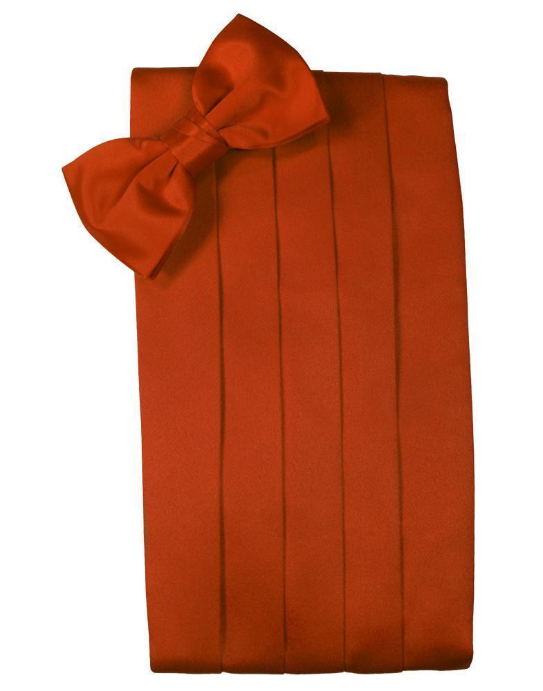 Set Luxury Satin Cummerbund & Bow Tie - Persimmon - Faja 