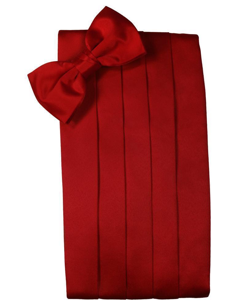 Set Luxury Satin Cummerbund & Bow Tie - Scarlet - Faja 