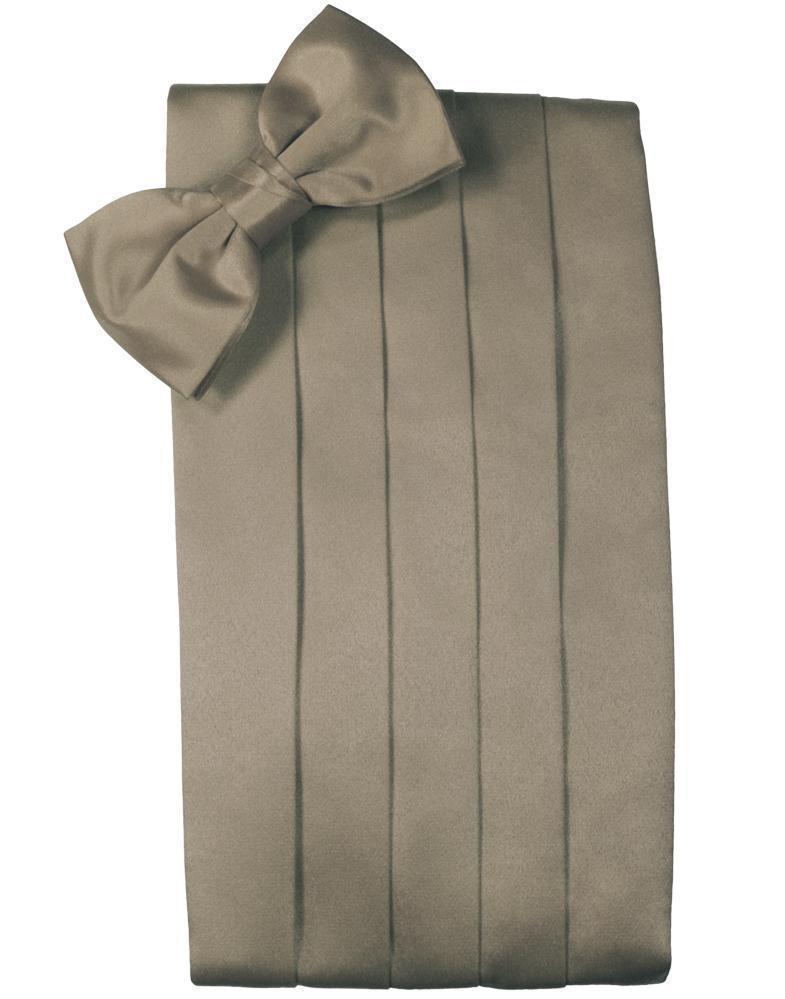 Set Luxury Satin Cummerbund & Bow Tie - Stone - Faja 