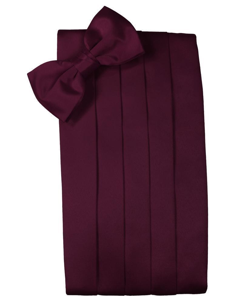 Set Luxury Satin Cummerbund & Bow Tie - Wine - Faja 