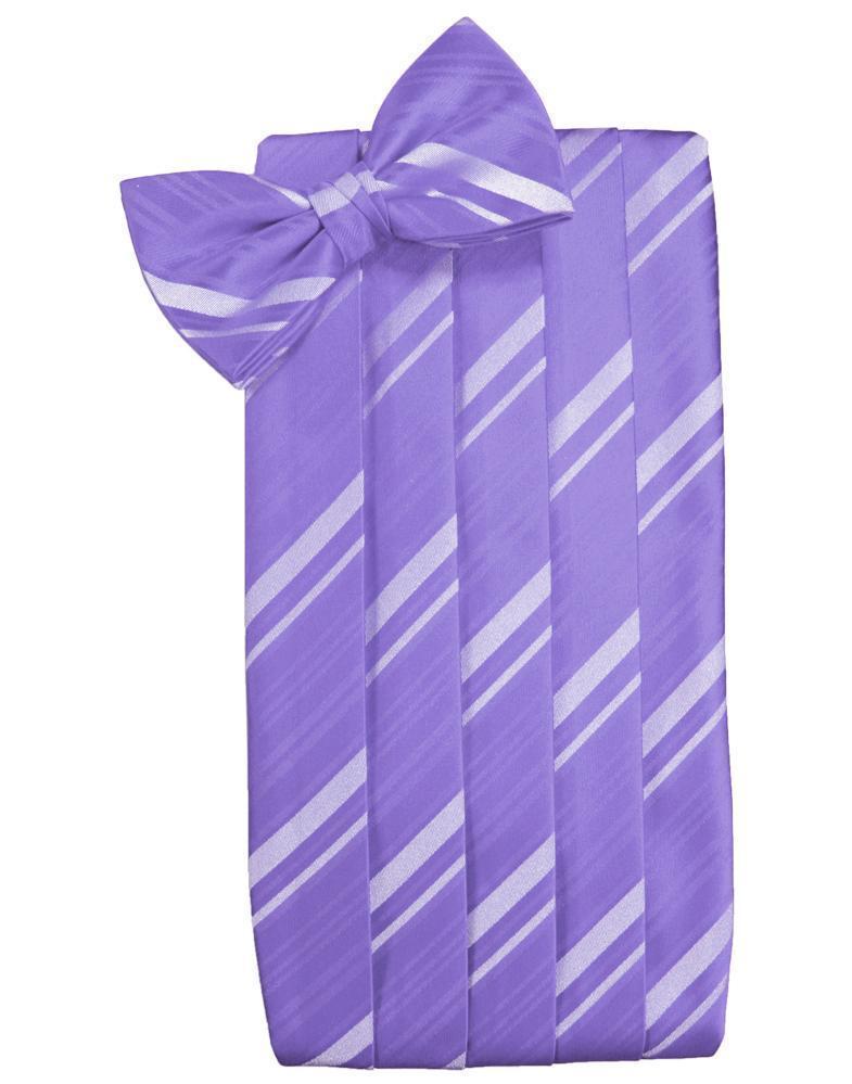 Set Striped Satin Cummerbund & Bow Tie - Freesia - Faja 