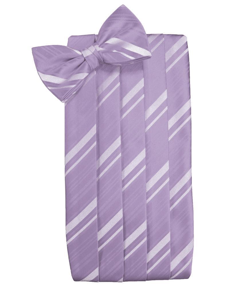 Set Striped Satin Cummerbund & Bow Tie - Heather - Faja 