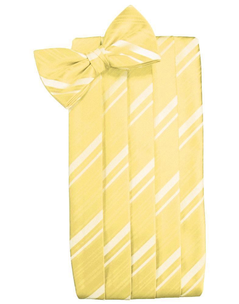 Set Striped Satin Cummerbund & Bow Tie - Sunbeam - Faja 