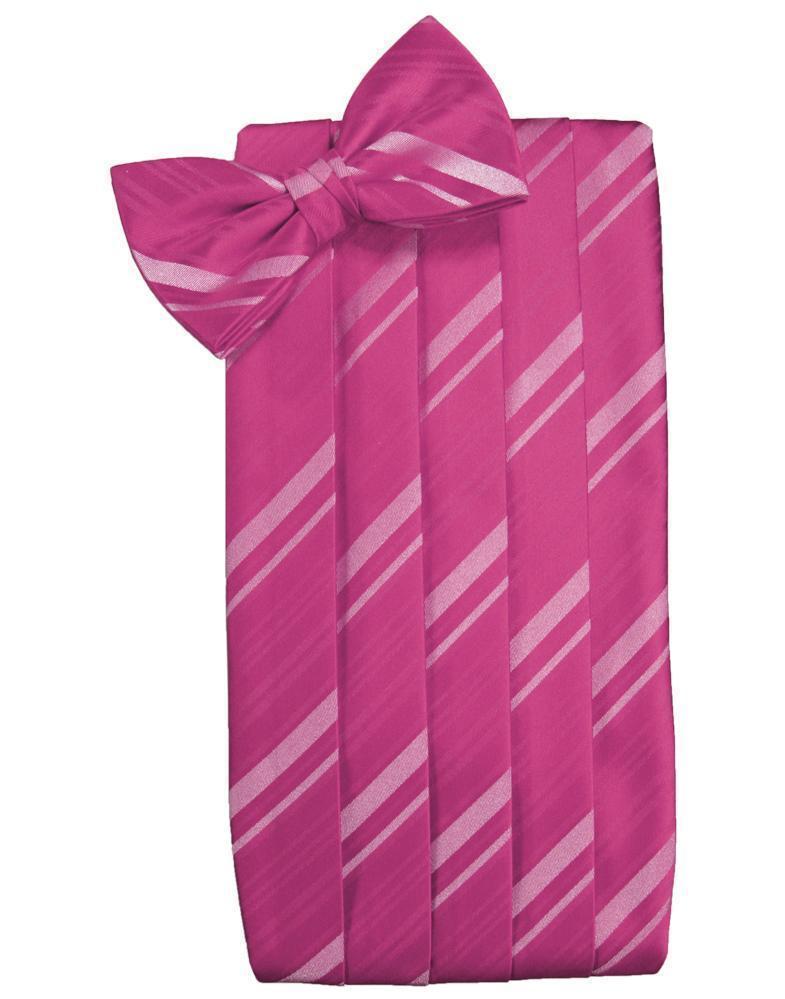 Set Striped Satin Cummerbund & Bow Tie - Watermelon - Faja 