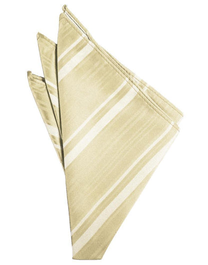 Striped Satin Pocket Square - Bamboo - Pañuelo Caballero