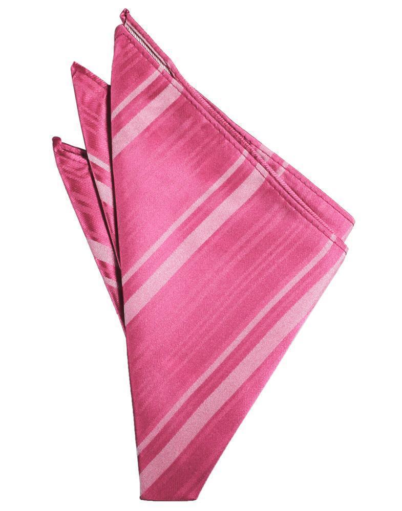 Striped Satin Pocket Square - Bubblegum - Pañuelo Caballero