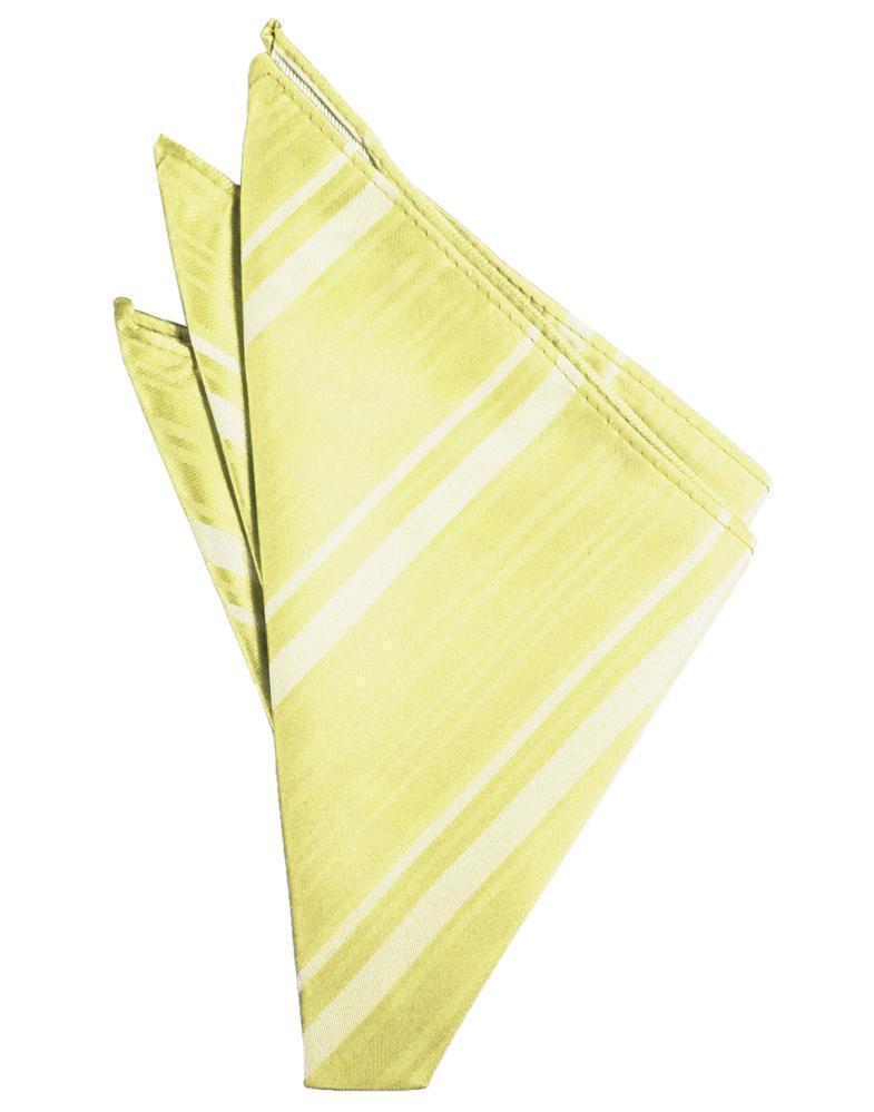 Striped Satin Pocket Square - Canary - Pañuelo Caballero