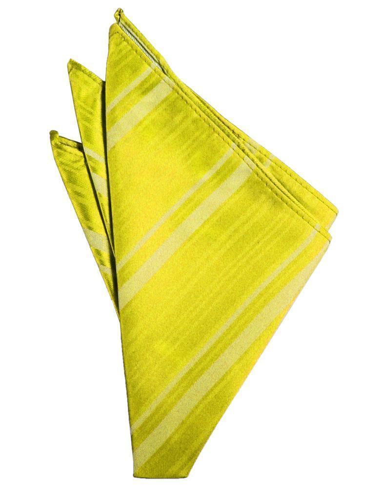 Striped Satin Pocket Square - Lemon - Pañuelo Caballero