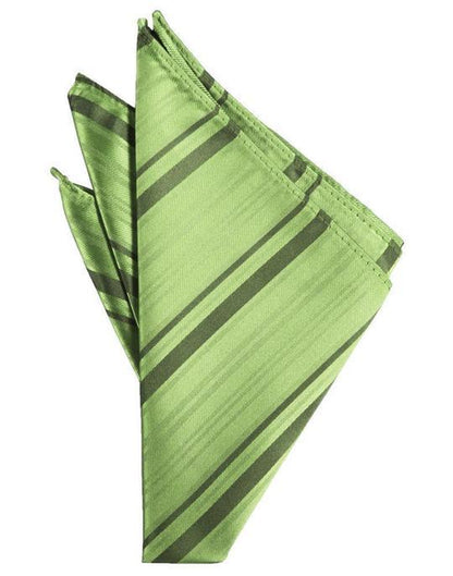 Striped Satin Pocket Square - Sage - Pañuelo Caballero