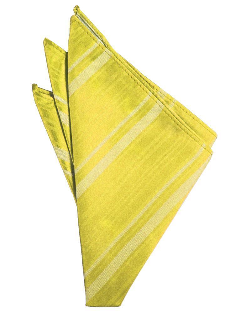 Striped Satin Pocket Square - Sunbeam - Pañuelo Caballero