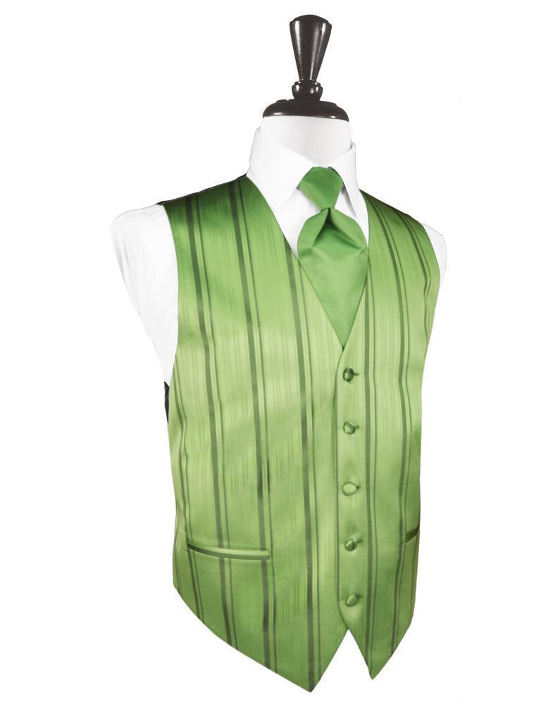 Striped Satin Tuxedo Vest 2 - XS / Sage - Chaleco Caballero