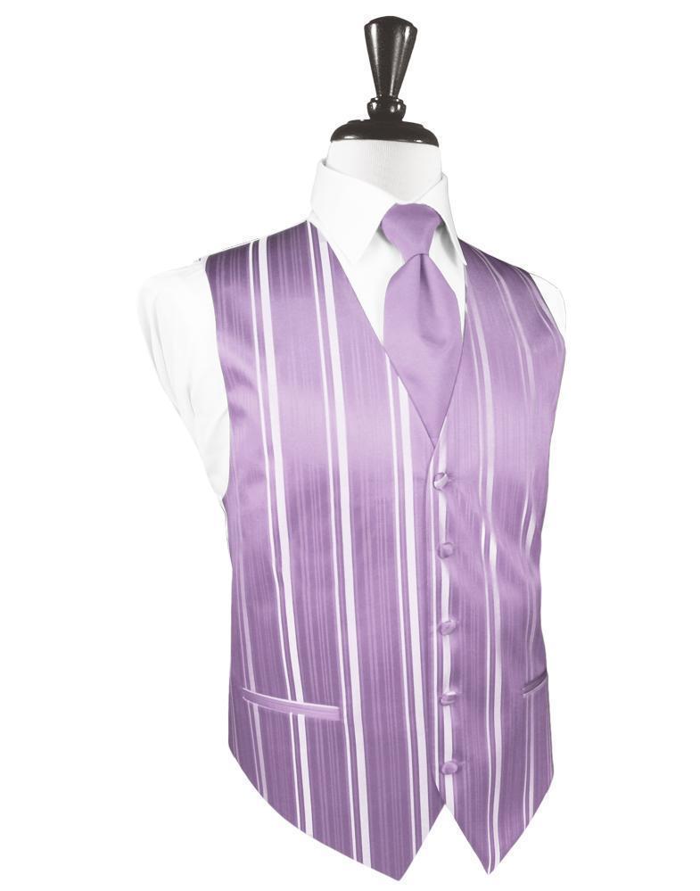 Striped Satin Tuxedo Vest 7 - XS / Heather - Chaleco 