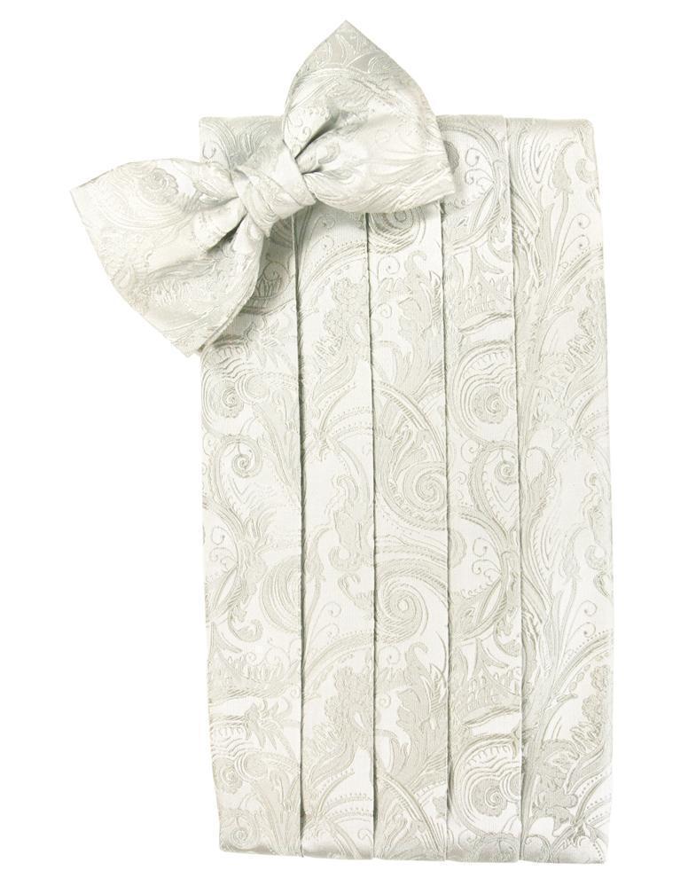 Tapestry Silk Cummerbund & Bow Tie Set - Ivory - Faja 